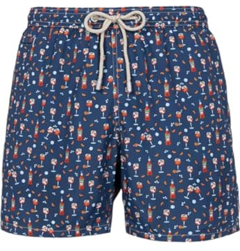 Saint Barth Mc2 Costume da Bagno Short Motivo Double Spritz Lighting Micro Fantasy LIG0003 Blu