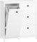 SoBuy Armoire à Linge avec Sac à Linge, Meuble Bas de Salle de Bain, Commode pour Salle de Bain, Armoire Toilette avec 3 Tiroirs et 1 Panier à Linge, Blanc, 80x35x90 cm, BZR97-W
