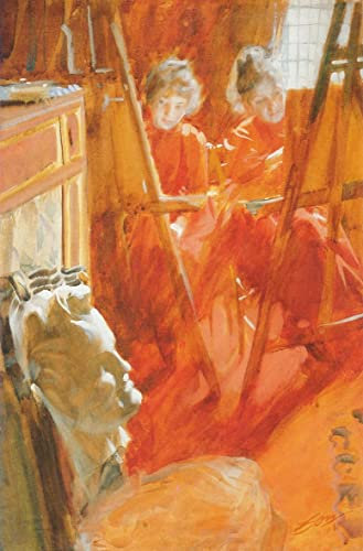 HCOTZHPY Berühmtes Gemälde Leinwand Bilder Kunstdrucke Abstrakt Poster Les Demoiselles Schwartz von Anders Leonard Zorn Moderne Farbposter für Wohnzimmer 60x90cm