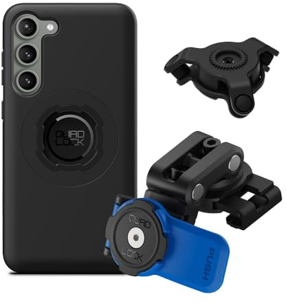 Quad Lock Motorcycle Brake Reservoir Phone Mount Kit with Vibration Dampener and Galaxy S23+ MAG Case