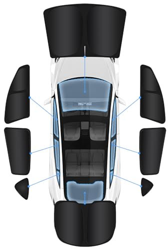 8PC Tesla Model 3 Highland Window Privacy Sunshade,2 in1 Ice Crystal Car Reflective Visor for 2024 Refreshed Tesla Model 3 All Window Front Windshield Side Window Interior Accessories Outdoor Camping