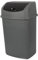 Jolie Max 35L Large Swing Top Kitchen Bin - Plastic Dustbin with Flip Top Lid - Ideal for Home and Office Waste Management - Easy to Clean, Recycle Rubbish Bin. (Anthracite with Black Lid)