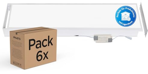 FRESH 6x LED Deckenleuchte 120x30 4000K 4000lm LED Panel Deckenbeleuchtung Deckenlampe (Neutralweiß (4000K) mit Aufbaurahmen)