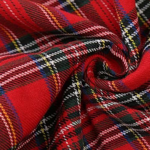 Elegant Event Essentials - 52 x 90 Red Tartan Rectangle Tablecloth - Scottish Tartan Pattern Table Cover - For Festive Decor Garden, Dinner, Birthday Party, Outdoor, Autumn, Kitchen