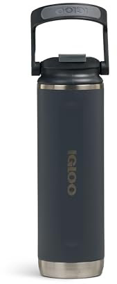 IGLOO Botella Térmica Tumbler 20, Botella de Acero Inoxidable, Antracita, Hermética, 0,6 L