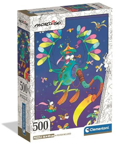 Clementoni Puzzle - Mordillo The Journey 500 Stücke - Puzzle für Erwachsene 14-99 Jahre, Geschenk für Mann und Frau, Made in Italy, 35594