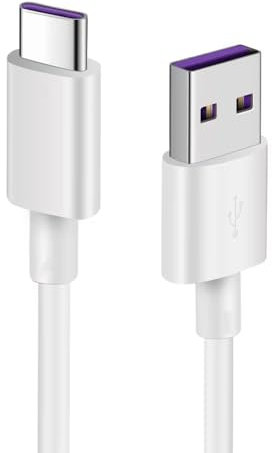 Cable Usb C Carga Rapida, Tipo C, Carga Súper Rápida 5A, Cable de Datos para Teléfono Móvil, Resistente, Blanco. Para Samsung, Xiaomi, Huawei, Oppo, Redmi. 1 Metro