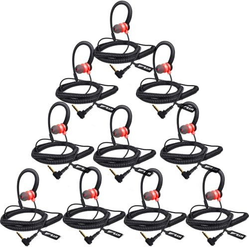 HYS 3.5mm Auricular Compatible para Motorola Yaesu Radio/Walkie-Talkie Micrófono de Mano/Dispositivo con 3.5mm AudioJack, G-Type Soft Ear Hook (REDC-10)