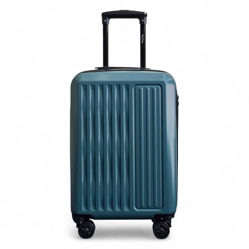 Infinity Leather Green Hard Shell ABS Cabin Suitcase 56 x 38 x 24 cm Luggage Suitable for Easyjet, Ryanair,Flybe