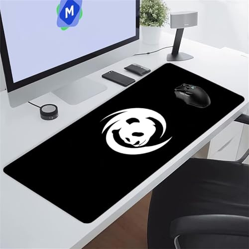Grand Tapis de Souris Gamer Tapis de Souris XXL 1500x800x3 mm avec Base en Caoutchouc Antidérapant Grand Tapis de Bureau pour PC, Ordinateur Portable (Animaux Noirs Blancs)