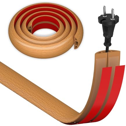 HEMENTEC Kabelkanal Holzoptik, 3CMx3M Flexible Kabelkanal Selbstklebend