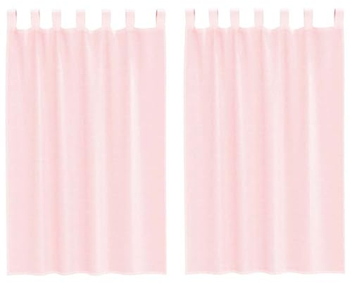 Gecheer Tende Voile Rosa Chiaro, Lavabile, Semitrasparente, 140x175 cm, Poliestere, Versatile