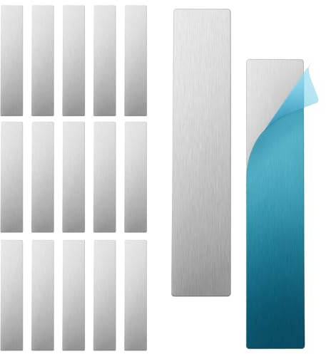 20Pcs Metal Strips with Adhesive Backing Metal Tape for Magnets Adhesive Metall Plate for Magnetics Mount Steel Strips for Magnets Stick on Non-Steel Vents, 3.54x0.71in, Rectangular