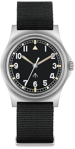 Rdunae RA01 G10 Militär Felduhren Für Männer, 36,5mm Miyota Super 2035 Bewegung Vintage Quarzuhr, Retro Schweigender Sekundenzeiger Armbanduhr, K1 Gewölbtes Mineral-Hartglas, Japan Super-Leuchtmasse