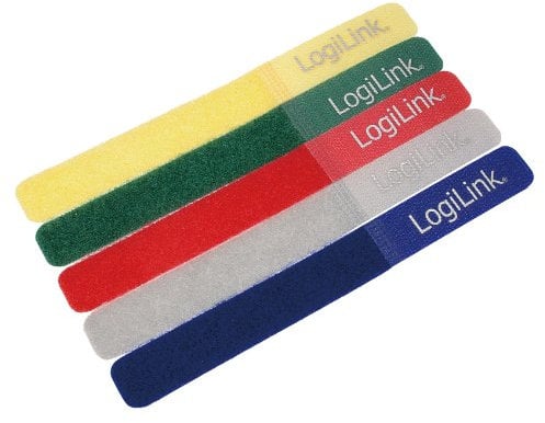 LogiLink KAB0008 Pack de 5 Attache-câbles Multicolore