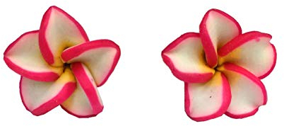 Miniblings Blume rot weiß 3D Ohrstecker Stecker Ohrringe Blüte Garten Kawaii 15mm - Handmade Modeschmuck I Ohrringe Stecker Ohrschmuck