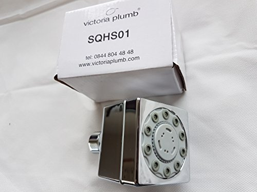 VICTORIA PLUMB Square Multi-Jet Chrome Adjustable Shower Head 2.5 Inch Wall Mount