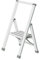 WENKO Leichte Aluminium Trittleiter mit 1 Stufe für 25 cm höheren Stand, rutschsichere XXL-Stufen, Design Klapptrittleiter, TÜV Süd Zertifiziert, 44 x 74 x 5,5 cm, Weiß