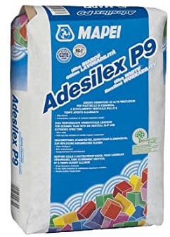 White Cement Adhesive for Bonding Ceramic Tiles and Stone Material 25 kg Adesilex P9 Mapei – Colour: Grey