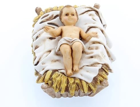 Moranduzzo Jesuskind für Krippe 13 cm Maßstab 1:15 - Unzerstörbare Krippenfiguren - Stil 700', Handbemalt, Offizielles Produkt, Hergestellt in Italien, Bildhauer M. Landi