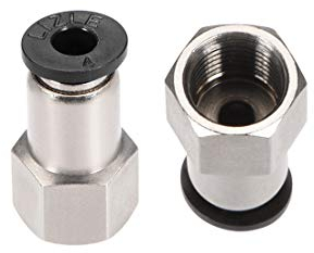 sourcing map Conector Manguera, Racor Neumatico Recto, Tubo de 4mm Diámetro Exterior x G1/8 Hembra, Adaptador Manguera Tubo, Enchufe Rapido Neumatico, Tono Plateado 2 Piezas