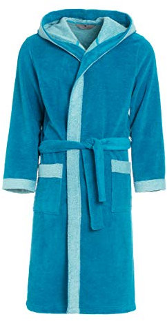 Revise RE-855 Accappatoio da uomo con fibra di bambù - telo -sauna - piscina - Turchese - L