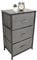 KKTONER Bedside Table for Bedroom Sofa Side Table Livingroom Storage Units With 3-Drawer Save Space Cloth Organizer Fabric Bins (Grey)