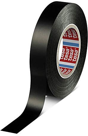 [Länge: 33 Meter] Tesa PVC Klebeband | Temperaturbeständigkeit bis 105°C | Breite: 19mm | Farbe: schwarz | per Hand einreißbar | witterungsbeständig