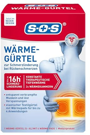 SOS Wärme-Gürtel(1er Pack) Rückenwärmer zur Schmerzlinderung bei Rückenschmerzen - wärmender Hüftgürtel für verkrampfte Muskeln & Verspannungen