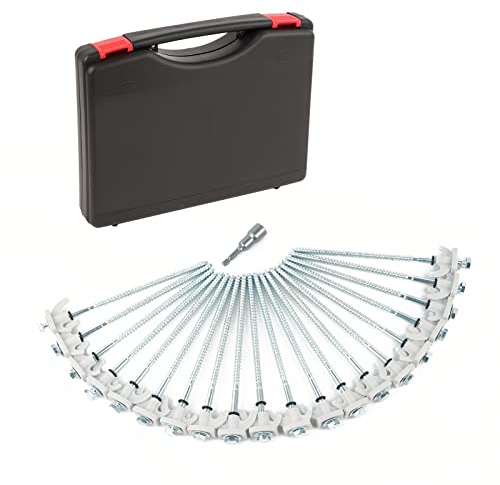 Camping Schraubhering Set, Erdnägel für Vorzelte, Markisen, Safarirooms, Sunblocker