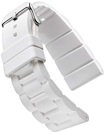 Bracelet de montre Alpine Sporty épais rembourré en silicone étanche - Bracelet de montre en caoutchouc pour grandes montres - Couleurs assorties - 26 mm, 28 mm et 30 mm