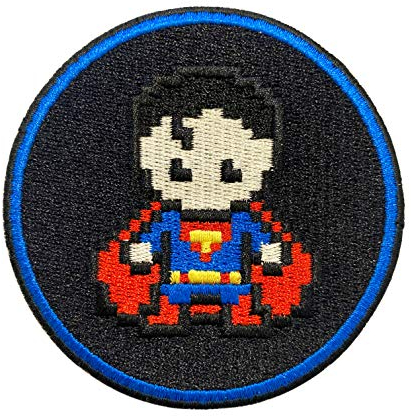 Urbanski Patch Süße mini Superhelden im 8-bit Pixel Design zum Aufbügeln 8 x 8 cm | Aufnäher Applikation Bügelbild