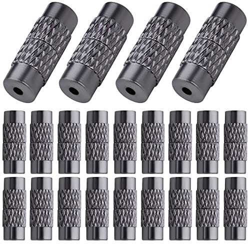 BronaGrand 50pcs Gun Black Screw Twist Clasps Brass Barrel Tube Fastener Cord End Caps Jewelry Clasps Decorative Accessories for DIY Bracelet Necklace Craft Supplies Jewelry Making