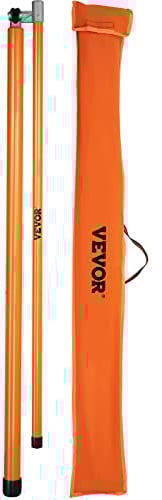 VEVOR Canne Télescopique Mesure Hauteur, Bâton de Mesure de la Hauteur de Charge Plage 140-457 cm, en Fibre de Verre avec Poteau Réglable, Non Conducteur avec Sac de Transport, pour Transport Camion
