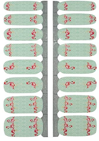 My Nails Film pour ongles Motif flamant rose Blanc