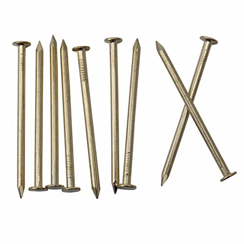 120pcs Gold Hardware Nails, 2 Inches Brass Plated Picture Hanging Nails, Wood Nails, Wall Nails for Hanging, Finishing Nails, Roofing Nails
