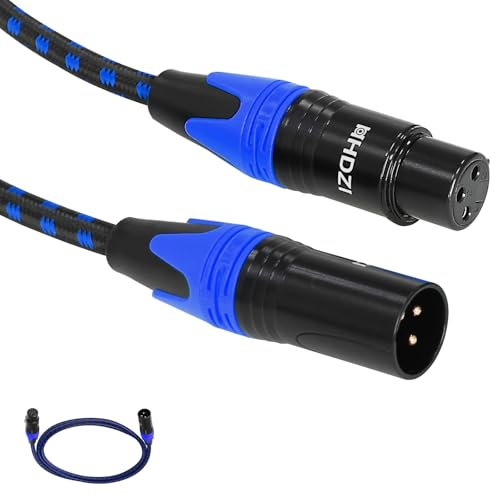 HHDZI 3 feet XLR Cable Male to XLR Female Cable 1 Pack,Blue