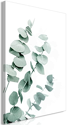 murando - Wandbilder Eukalyptus 40x60 cm Vlies Leinwandbild 1 tlg Kunstdruck modern Wandbilder XXL Wanddekoration Design Wandbild Blätter Natur Pflanze Ast weiß grün Abstrakt