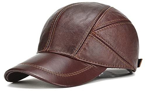 HNVAVQ Berretto da Baseball con Paraorecchie Classico in Pelle,Uomo Autunno/Inverno Cappellino da Baseball Regolabile Cappello con Visiera
