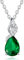 FANCIME 14 Karat 585 Weiß Gold Tropfen Anhänger mit 925 Silber Kette Edelstein Halskette Smaragd echt 0.28ct Diamant Geschenk Schmuck für Damen