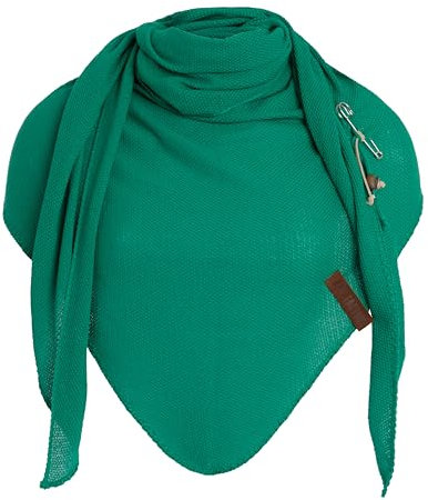 KNIT FACTORY - Lola Dreieckstuch - Fein Gestrickter Damen Schal - Tuch Schal - Für Frühling und Sommer - Baumwollmix - Bright Green - 190x85 cm