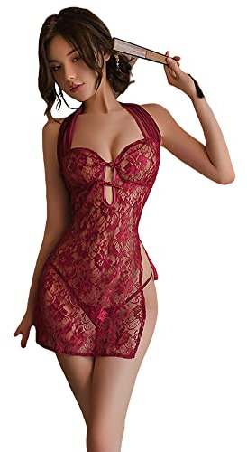 SINGUYUN Robes Hanfu traditionnelles chinoises pour femmes, robe sexy pour cosplay, cheongsam, lingerie d'anime, kimono pyjama, vêtements de nuit (8608rouge)