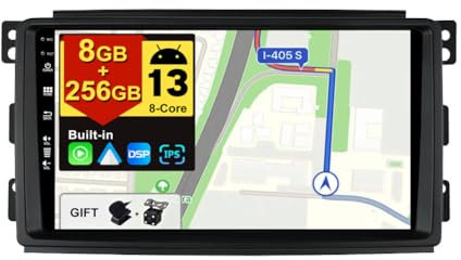 BXLIYER - [8G+256G, 8-Core] - Android 14 IPS Autoradio für Benz Smart fortwo 451 (2005-2010) - Kabellos CarPlay/Android Auto/DSP - Kamera & MIC - 9 Zoll 2 Din - DAB Lenkradsteuerung Fast-Boot 360-CAM