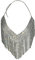NICEYEA Pailletten Crop Top V-Ausschnitt Pailletten Kostüm Paillett Neckholder Weste Bauchtanz Oberteil Tank Top Neckholder BH für Nachtclub,Cocktail,Festival,Salsa,Bauchtanz,Boho