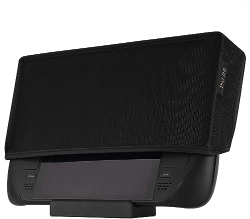 PlayVital Funda Antipolvo para Steam Deck y OLED - Cubierta Protectora con Forro Suave, Resistente a Arañazos y Polvo, Accesorios para Proteger Consola, Protección Completa y Durable (Negro)