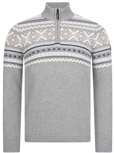 Giesswein Norweger Pullover Herren Zip - feinste Merino Lammwolle, Wollpullover für Herren mit halblangem Reißverschluss, extra warm im Winter