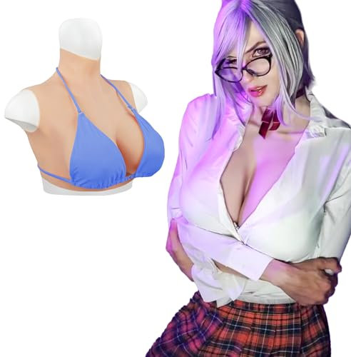Minaky Silikon Brüste Brüstformen Realistische Brüsteplatte Falsche Brüste C-G Cup für Crossdressers Drag Queen Mastektomie Transgender Cosplay-Neue leichte Version,C Cup,Elfenbein