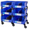 AERCANA Large movable plastic storage bins stackable bins wall hanging bins garage tool bins
