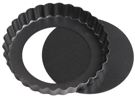 ZTVOWTO 12cm×2cm stampo crostata, teglia tonda per crostata, bordo ondulato antiaderente stampo per crostata morbida