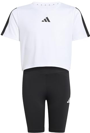 adidas Mädchen TRAIN ESSENTIALS 3-STIPES T-SHIRT SET